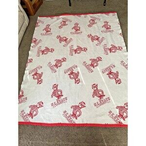 Vintage North Carolina State University Wolfpack Red White Blanket USA 89 x70"